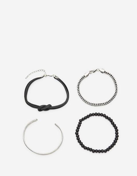 Pack 4 Braccialetti Rock Nero