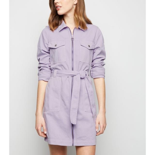 lilac utility dress