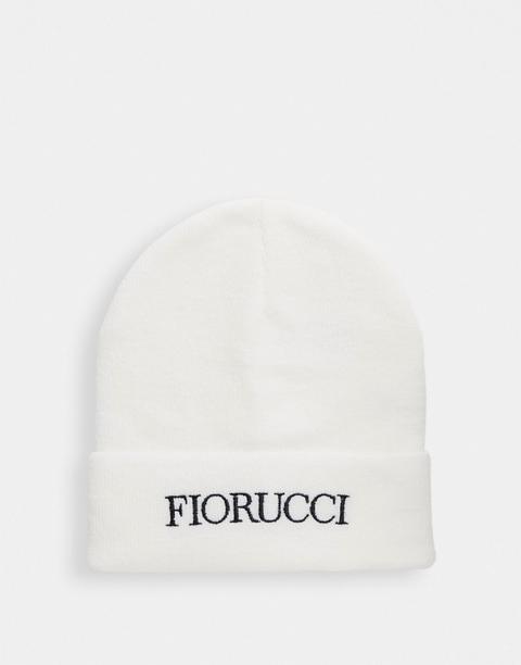 Fiorucci Embroidered Logo Beanie In White