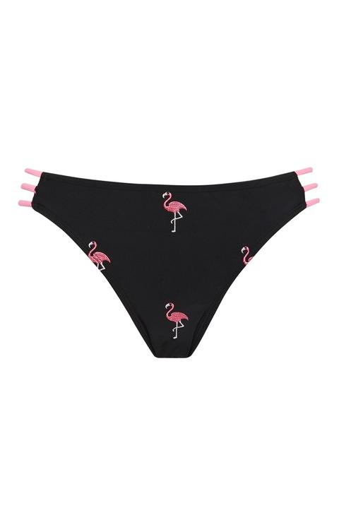 Black Flamingo Bikini Top