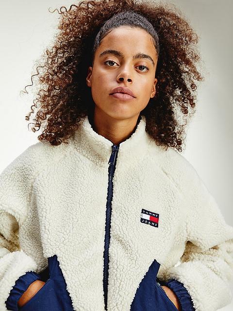 reversible relaxed fit sherpa jacket tommy hilfiger