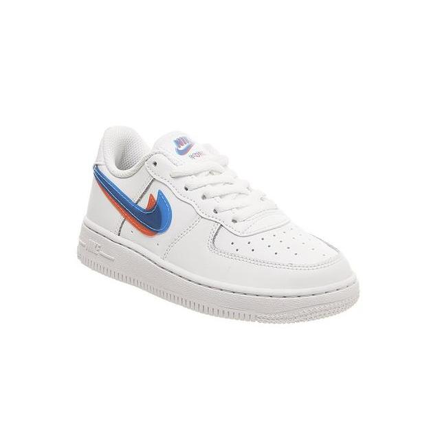 Nike Air Force 1 Ps White Blue Hero Bright Crimson Lv8 from Office on 21  Buttons