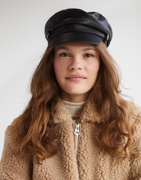 Faux Leather Nautical Cap