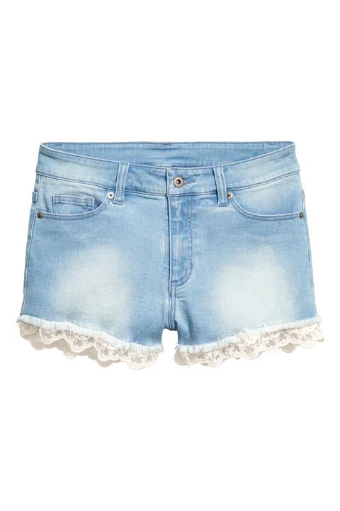 Shorts In Jeans Con Pizzo