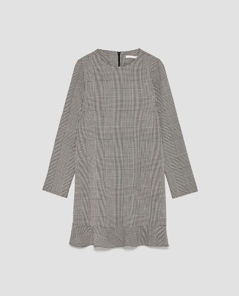 Vestido Manga Larga Cuadros