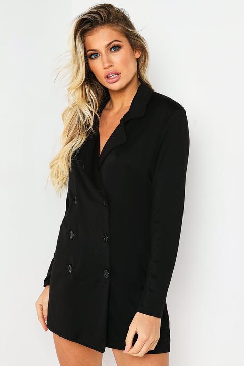 Black Boxy Blazer Dress