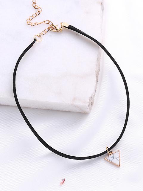 Black Choker With Triangle Pendant