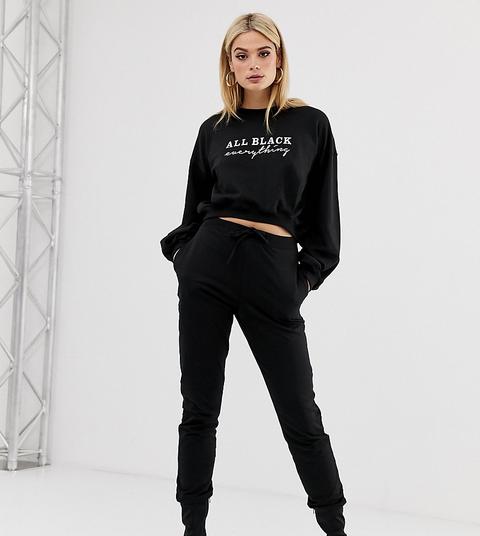 Joggers Básicos Con Cordón Anudado De Asos Design Tall-negro