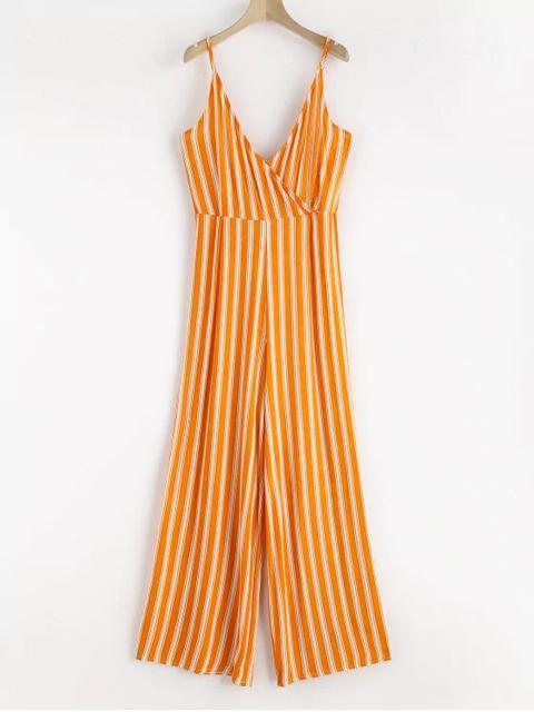 Surplice Stripes Cami Jumpsuit