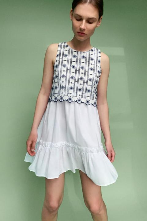 Vestido Bordado Combinado