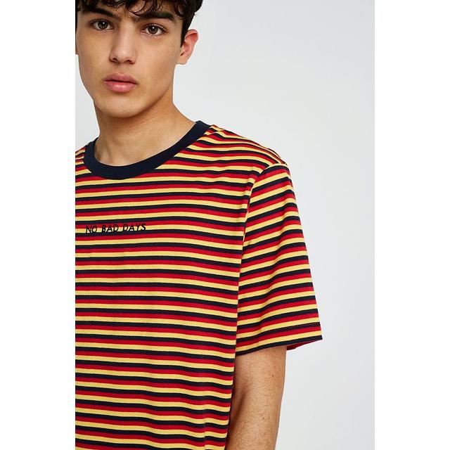 Uo No Bad Days Emblem Stripe T-shirt 