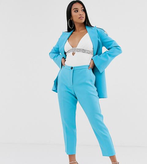 Asos Design Petite Pop Slim Suit Trousers-blue