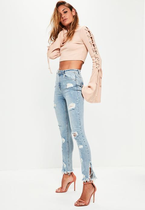 Blue Sinner Highwaisted Ripped Skinny Jeans