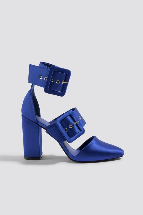 cobalt blue shoes block heel