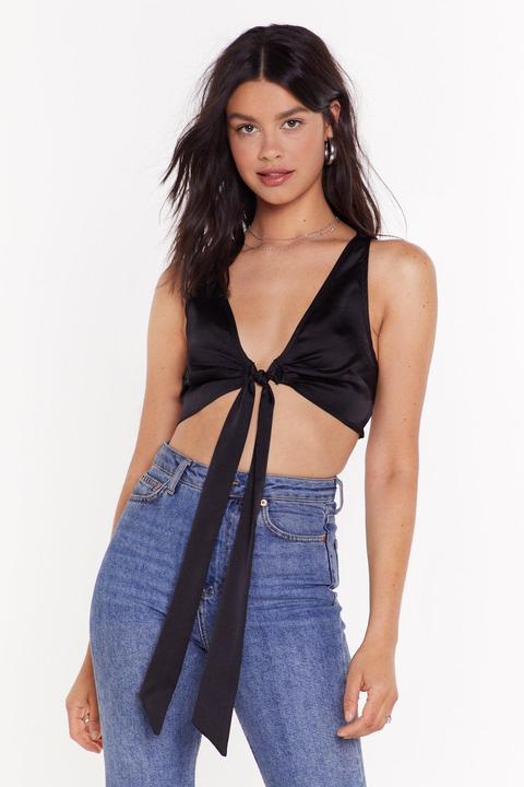 A Tie For A Tie Lace Crop Top