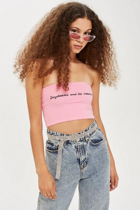 Womens Ice Cream Boobtube Top - Pink, Pink