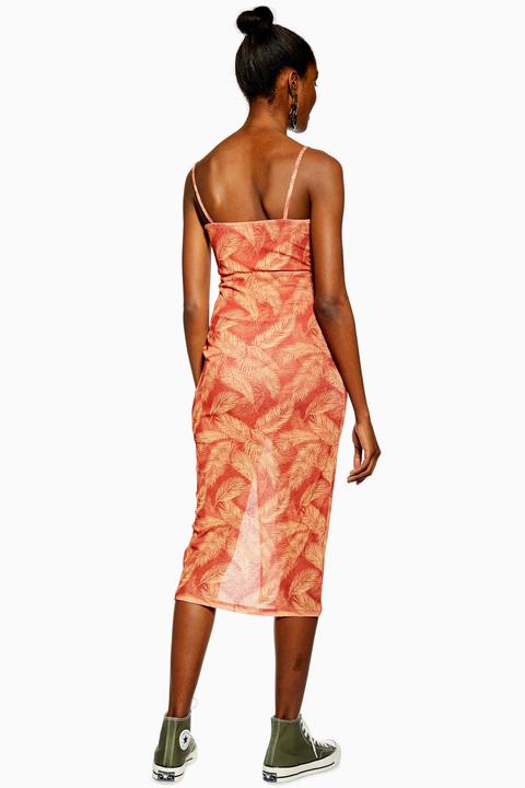 topshop rust slip dress