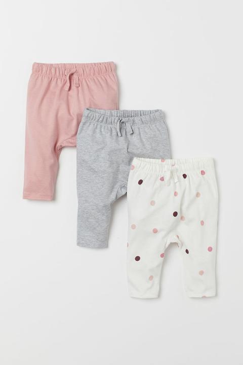 Pack De 3 Pantalones De Punto - Rosa