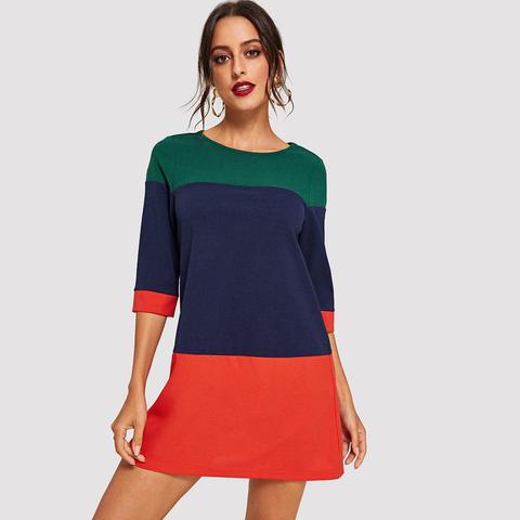 Vestido Color Block