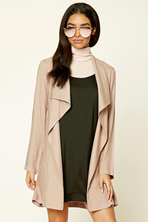 Drape-front Longline Jacket