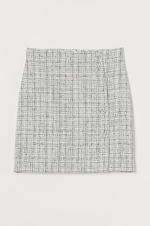 Falda Corta En Bouclé - Beis