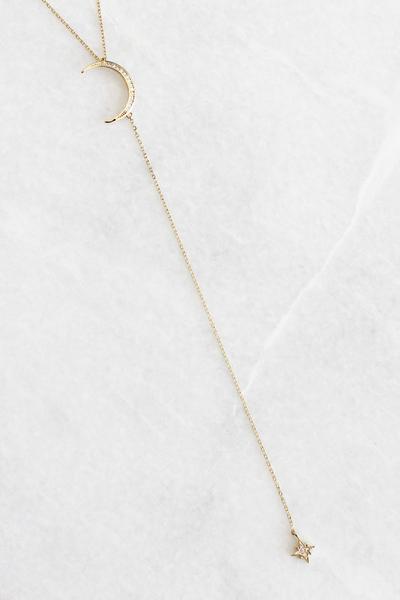 Crescent Lariat Necklace