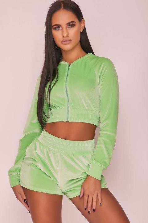 green zip up top