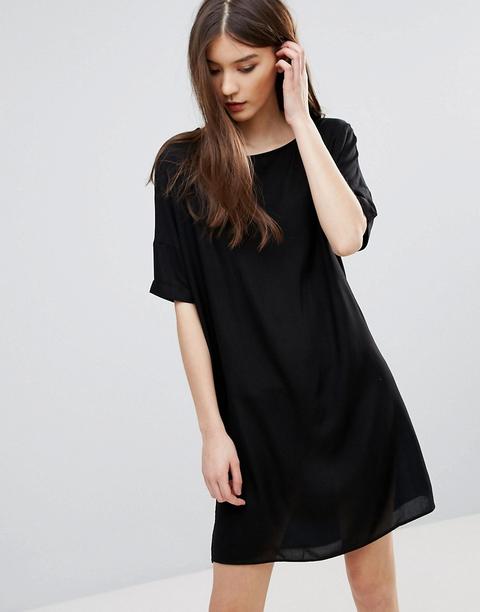 Pieces - Irina - Vestito T-shirt Oversize - Nero