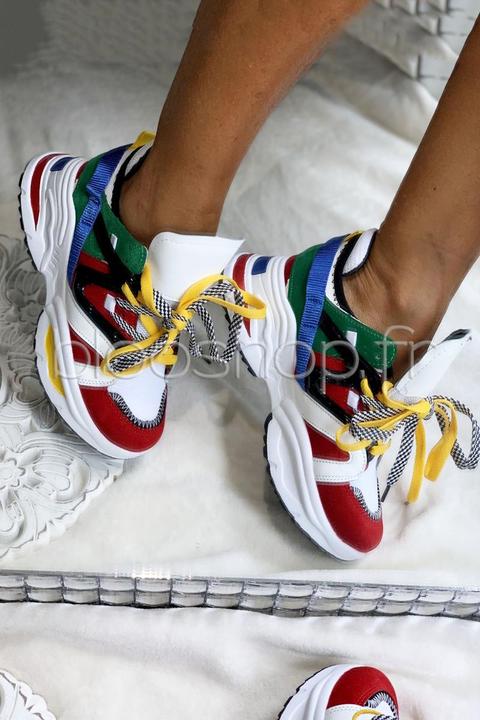 Basket multicolore femme Clearance