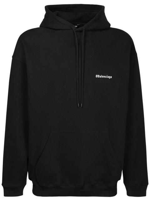 Logo Embroidered Cotton Hoodie