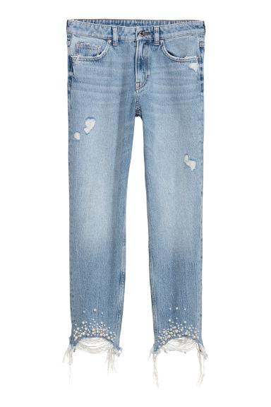 H & M - Girlfriend Low Jeans - Blu