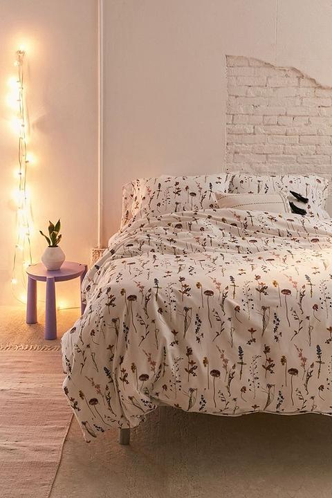 Pressed Flowers Duvet Cover Set White Single At Urban Outfitters
