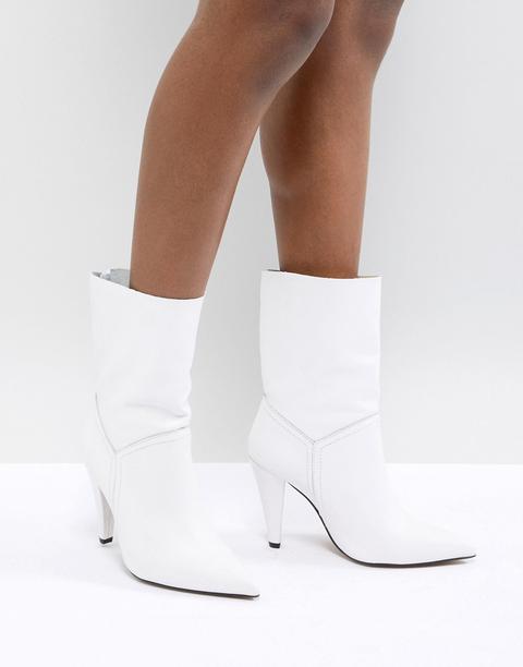 Asos - Ellina - Stivaletti In Pelle - Bianco