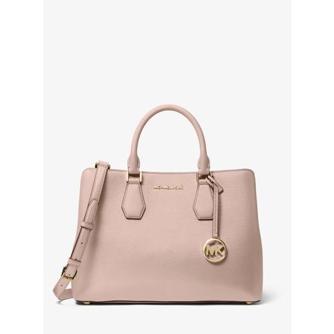 Mkbolso Satchel Camille Grande De Piel Granulada - Rosa Claro(rosa) - Michael Kors