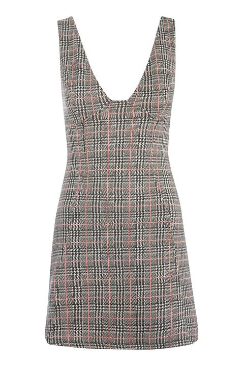 Check A-line Pinafore Dress