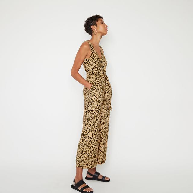 warehouse animal print culotte jumpsuit