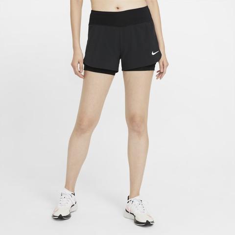 Nike Eclipse Pantalón Corto De Running 2 En 1 - Mujer - Negro