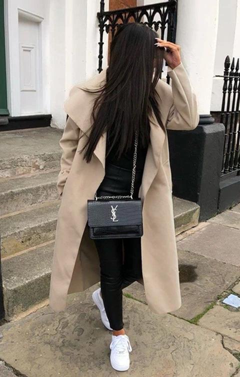 Stone Waterfall Duster Belted Long Coat