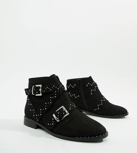 Botines De Ancho Especial Con Tachuelas Adrift De Asos Design
