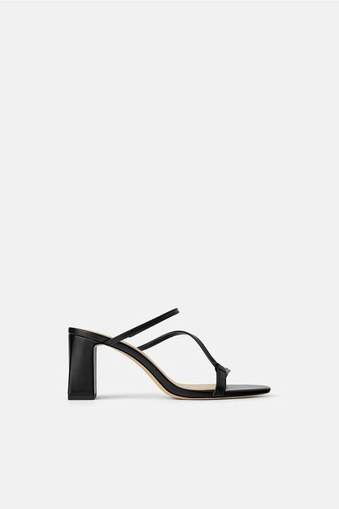 Heeled Mules With Asymmetrical Straps 