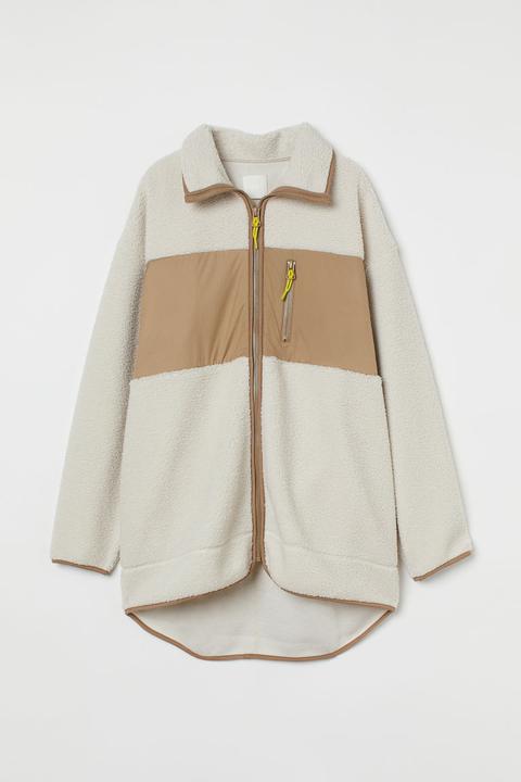 Oversized Teddy Jacket - White