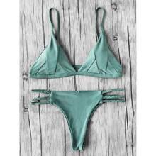 Set Bikini De Tirantes Trenzados Con Aberturas