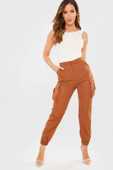 camel cargo trousers