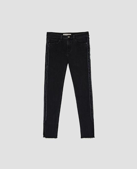 Jeans Tiro Medio Banda Lateral