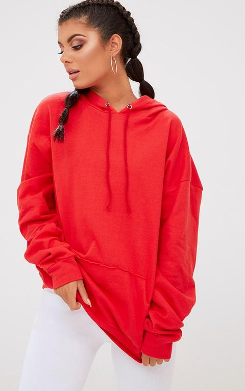 Red Oversized Hoodie, Red