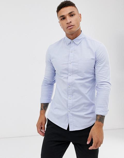 Topman Oxford Shirt In Blue