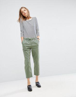 Asos - Pantaloni Di Jeans Kaki Slavato - Verde