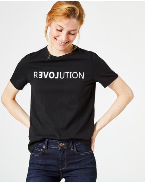 T-shirt Mit Revolution Schriftzug