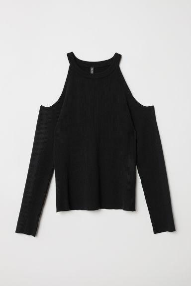 H & M - Jersey Hombros Cut-out - Negro