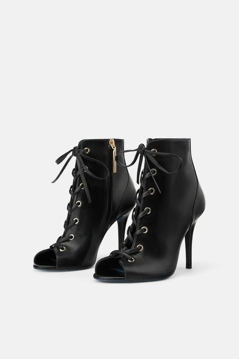 zara blue collection leather boots